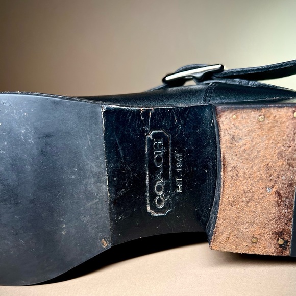 Coach Winslow Size 6 B Black Leather Riding Boots Zip Up Buckle - Picture 5 of 7